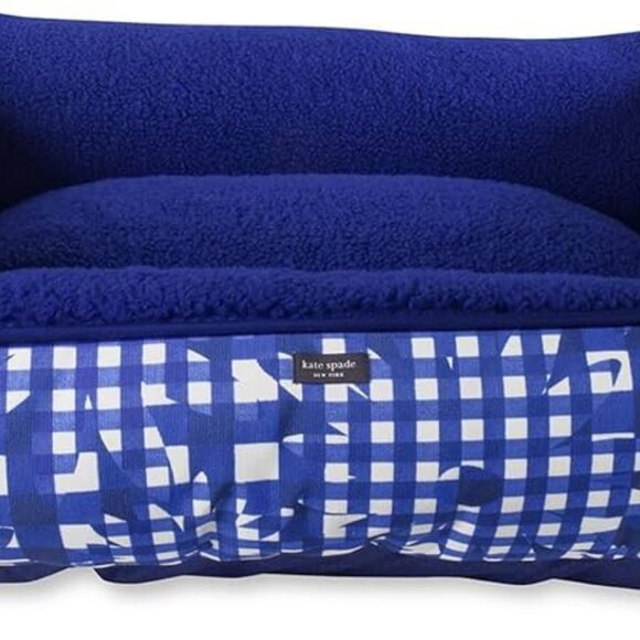 NWT Kate Spade Blue Gingham Dog Bed - Picture 4 of 4